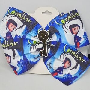 Hand Crafted Blue Coraline Hair Bow